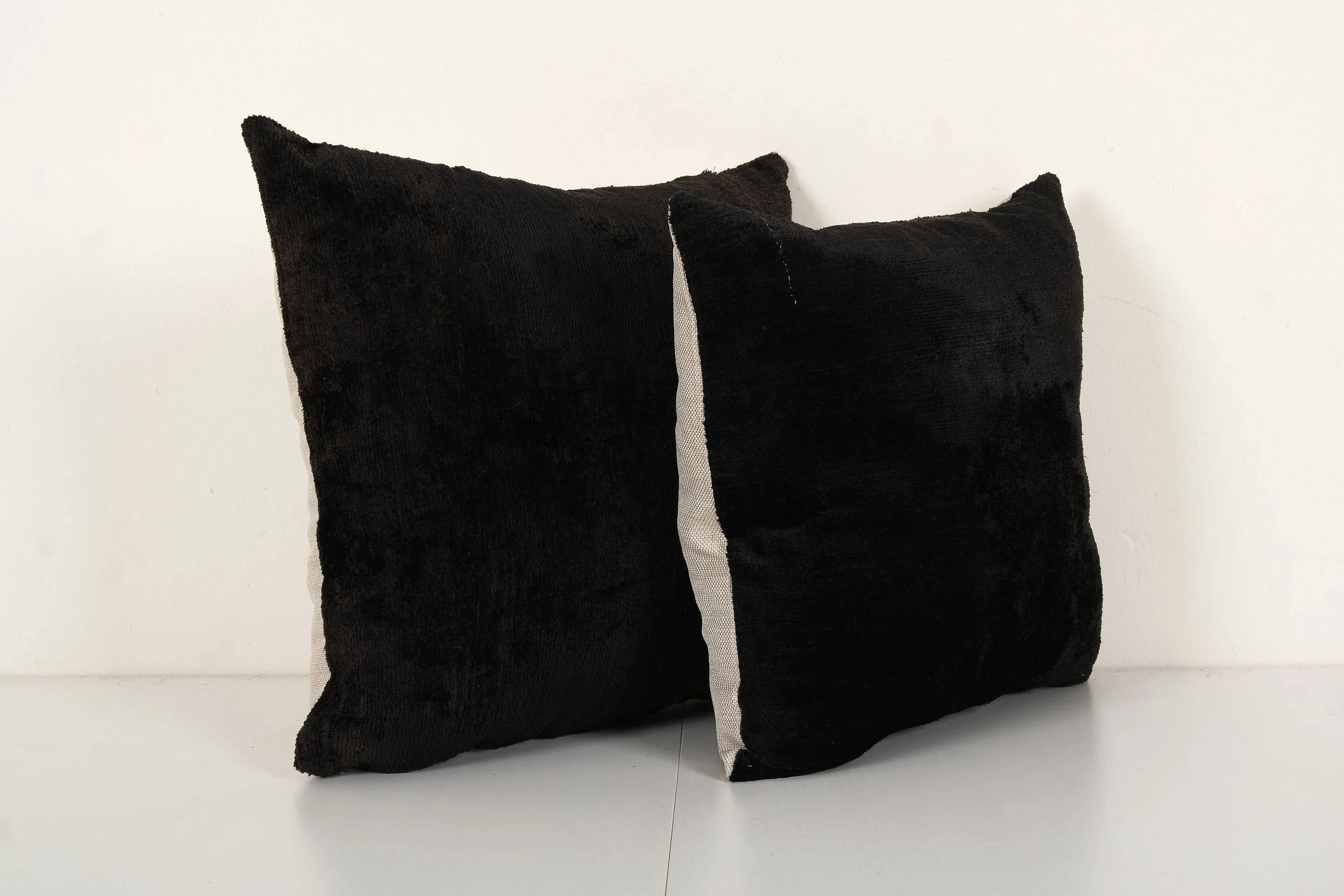 Silk Ikat Velvet Pillow Cover Set of 2 | 15'' x 15''