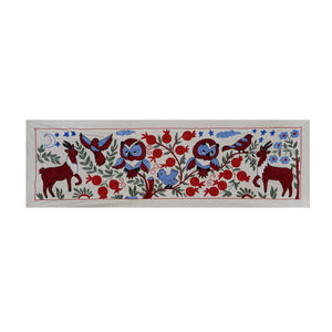 Owl Suzani Table Runner | 18'' x 55''