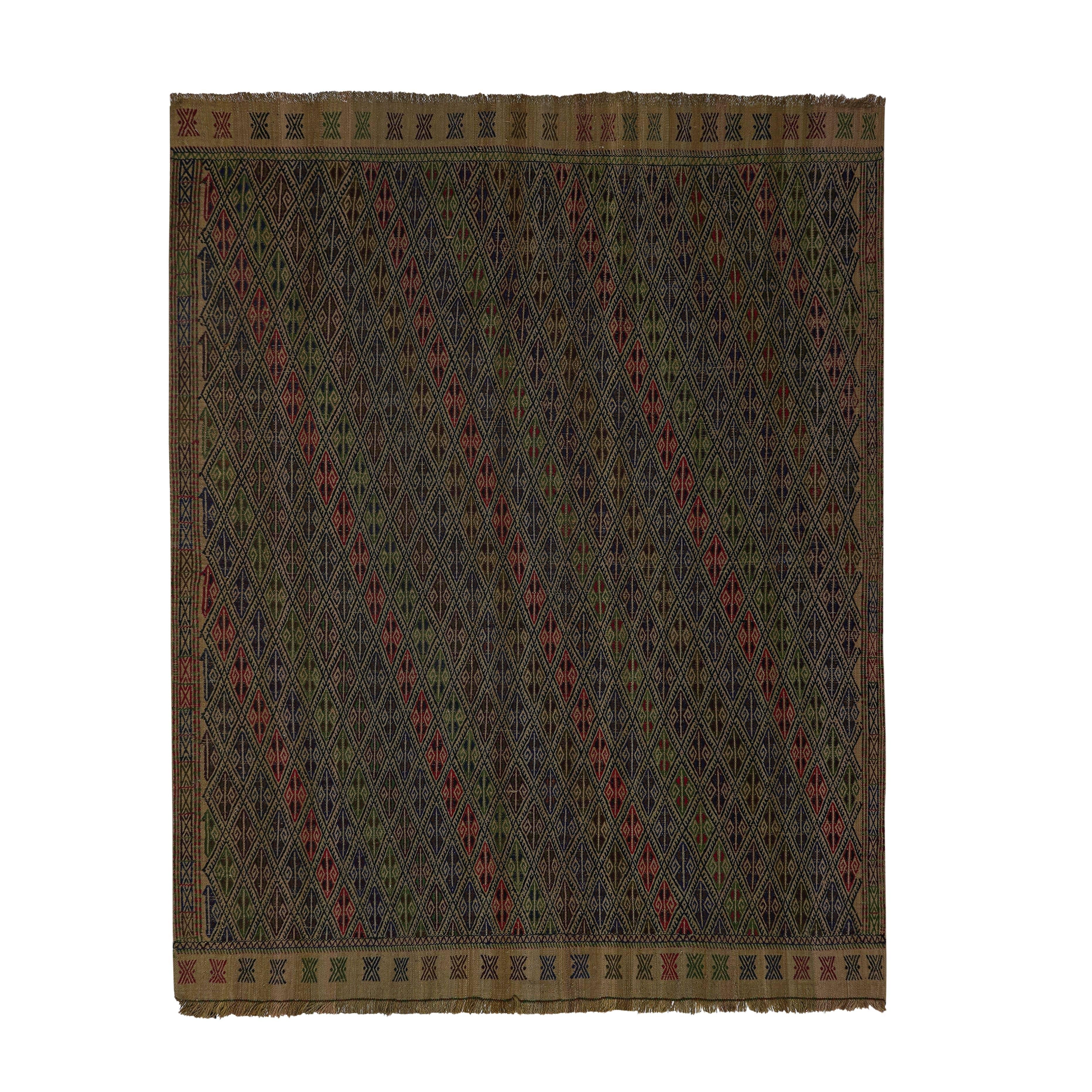 Vintage Turkish Kilim Rug 5'4'' x 7'1''