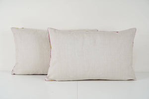 Silk Ikat Velvet Pillow Cover Set of 2 | 16'' x 48''