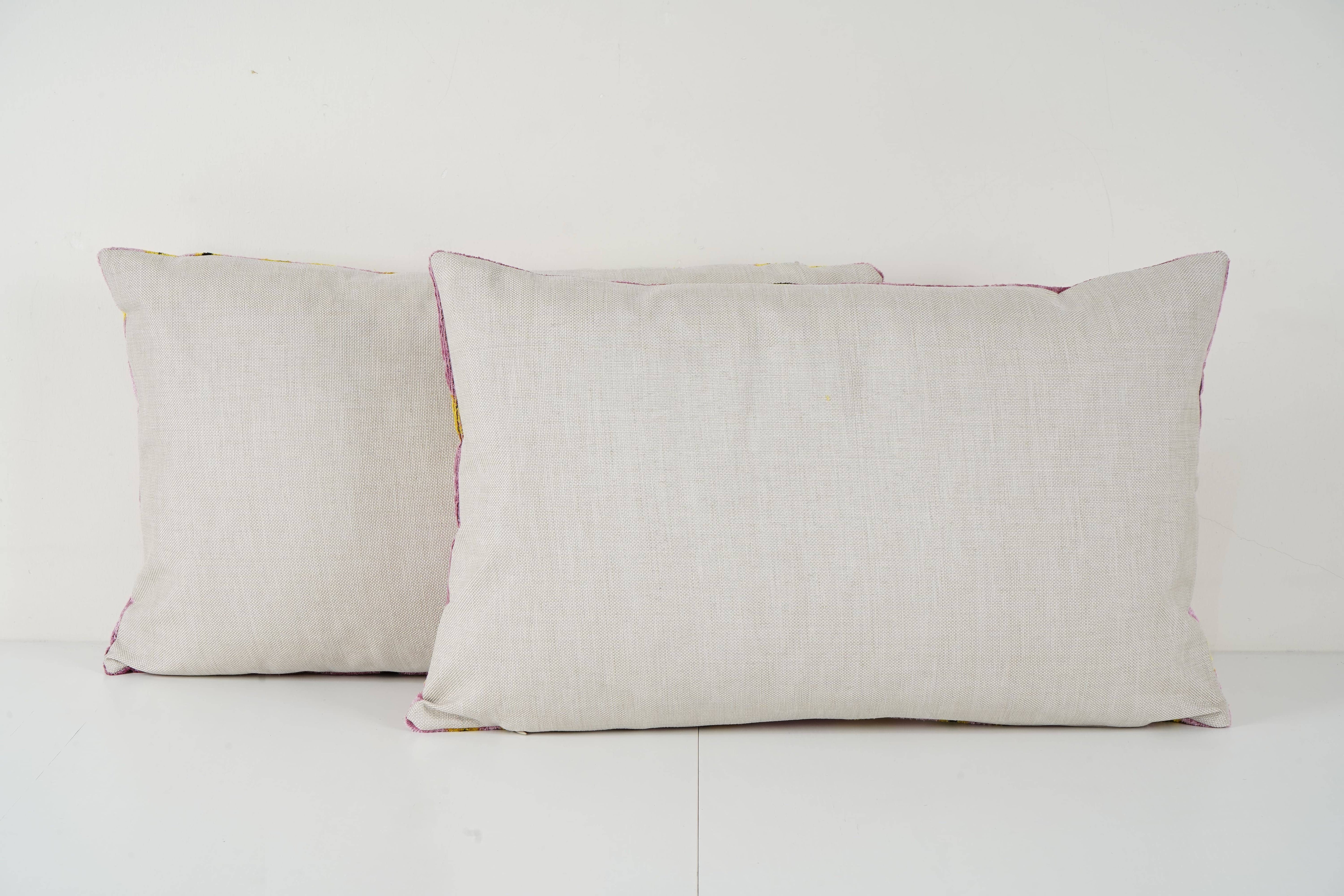 Silk Ikat Velvet Pillow Cover Set of 2 | 16'' x 48''