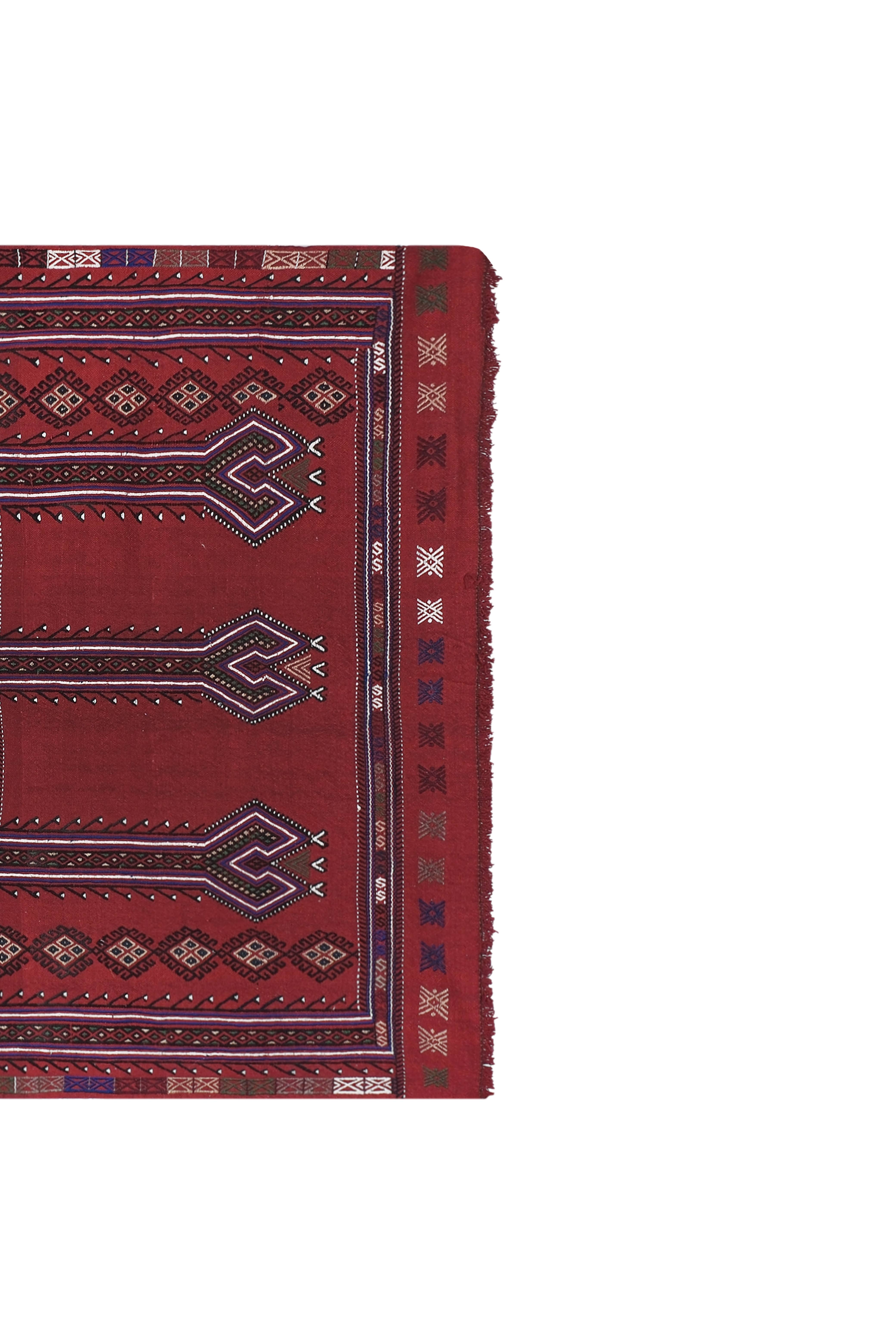 Vintage Turkish Karapinar Kilim Rug 4'7'' x 7'9''