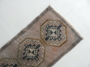 Vintage Turkish Konya Rug 17'' x 35''