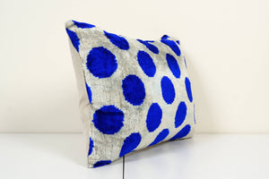 Silk Ikat Velvet Pillow Cover | 16'' x 22''