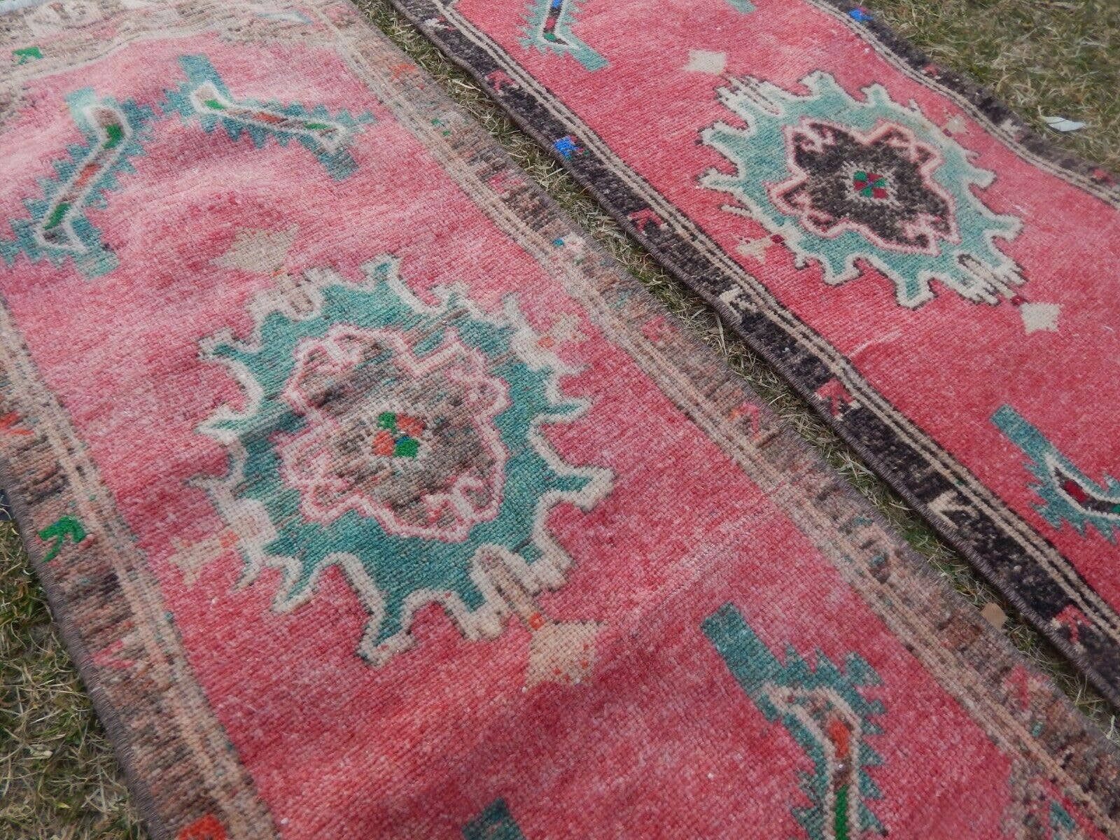 Vintage Turkish Yastik Rugs Set of 2 | 17'' x 44''
