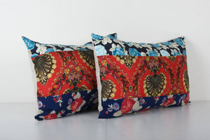 Uzbek Roller Printed Pillow Cover Set of 2 | 15'' x 22''