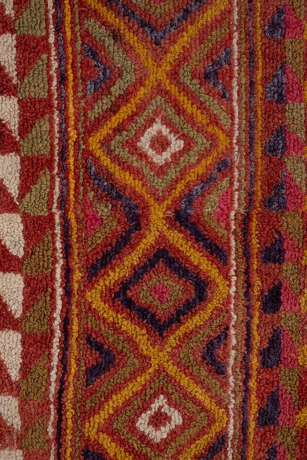 Vintage Checkered Turkish Tulu Rug 3'10'' x 5'4''