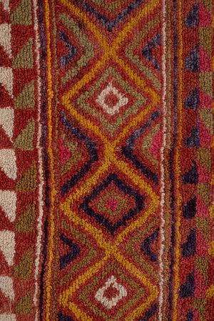 Vintage Checkered Turkish Tulu Rug 3'10'' x 5'4''