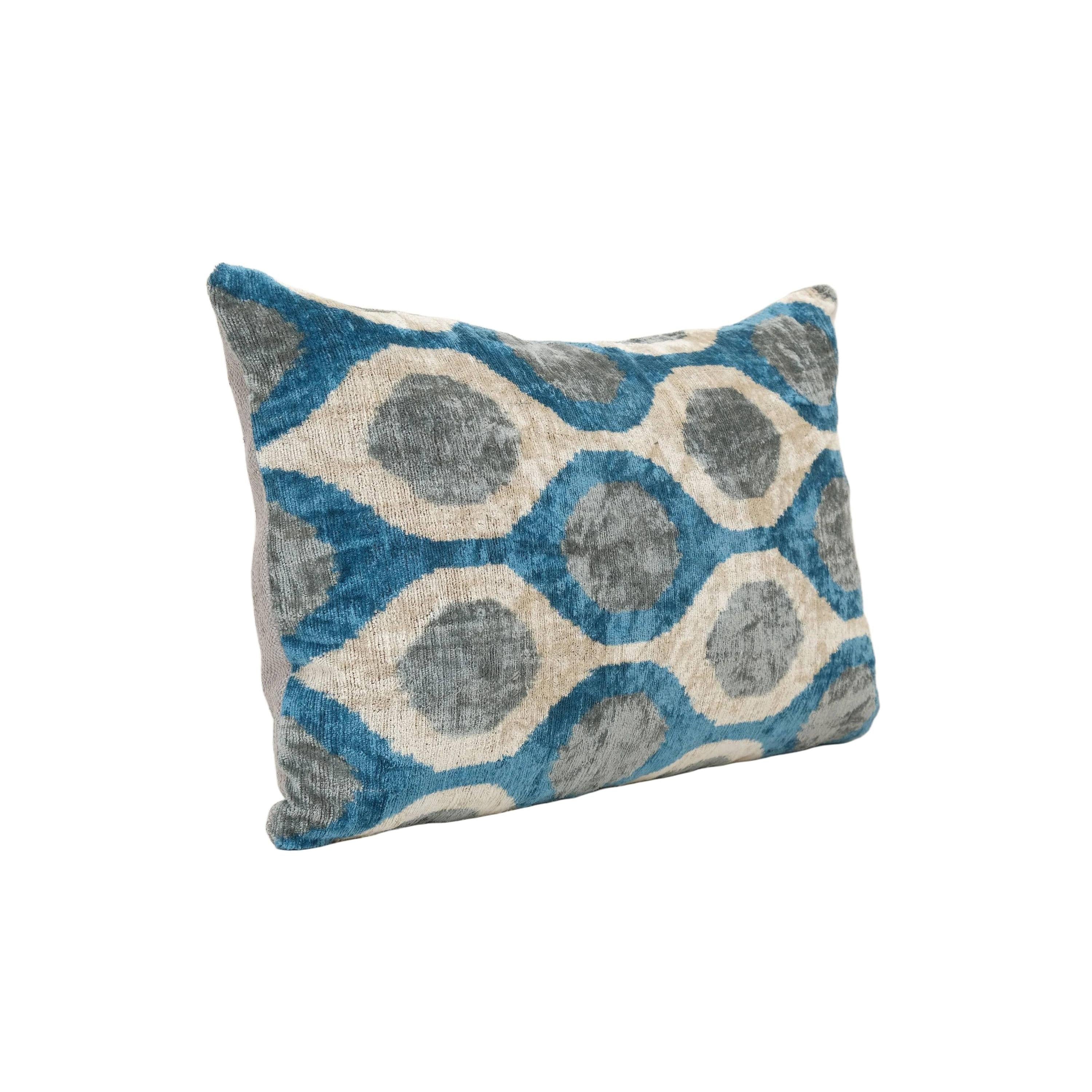 Silk Ikat Velvet Pillow Cover | 16'' x 24''