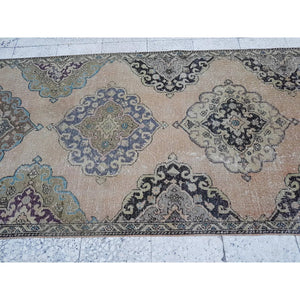 Vintage Turkish Anatolian Oushak Runner 3'8'' x 12'9''