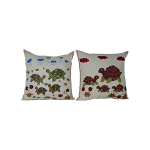 Turtle Suzani Pillow Cover | 18'' x 19''