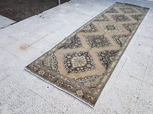 Vintage Turkish Anatolian Oushak Runner 3'6'' x 12'5''
