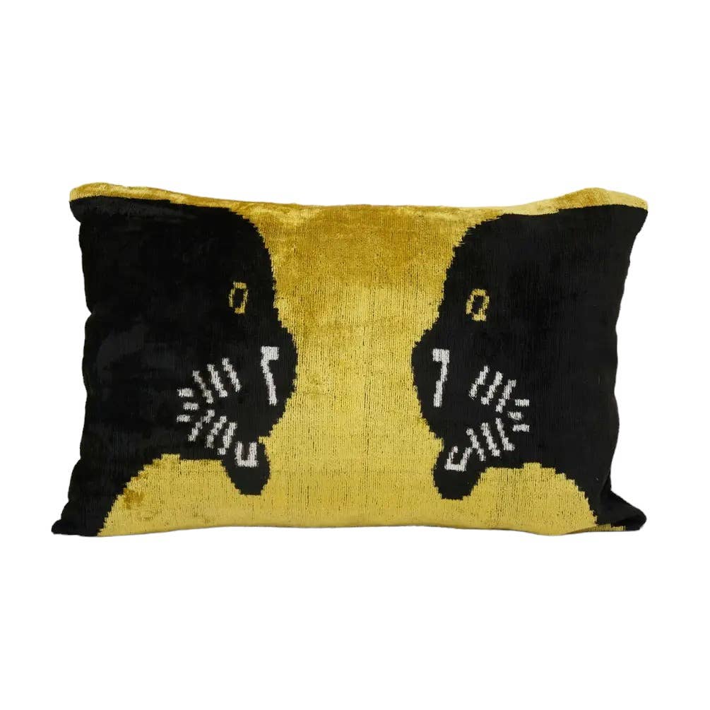 Silk Ikat Velvet Pillow Cover | 16'' x 24''