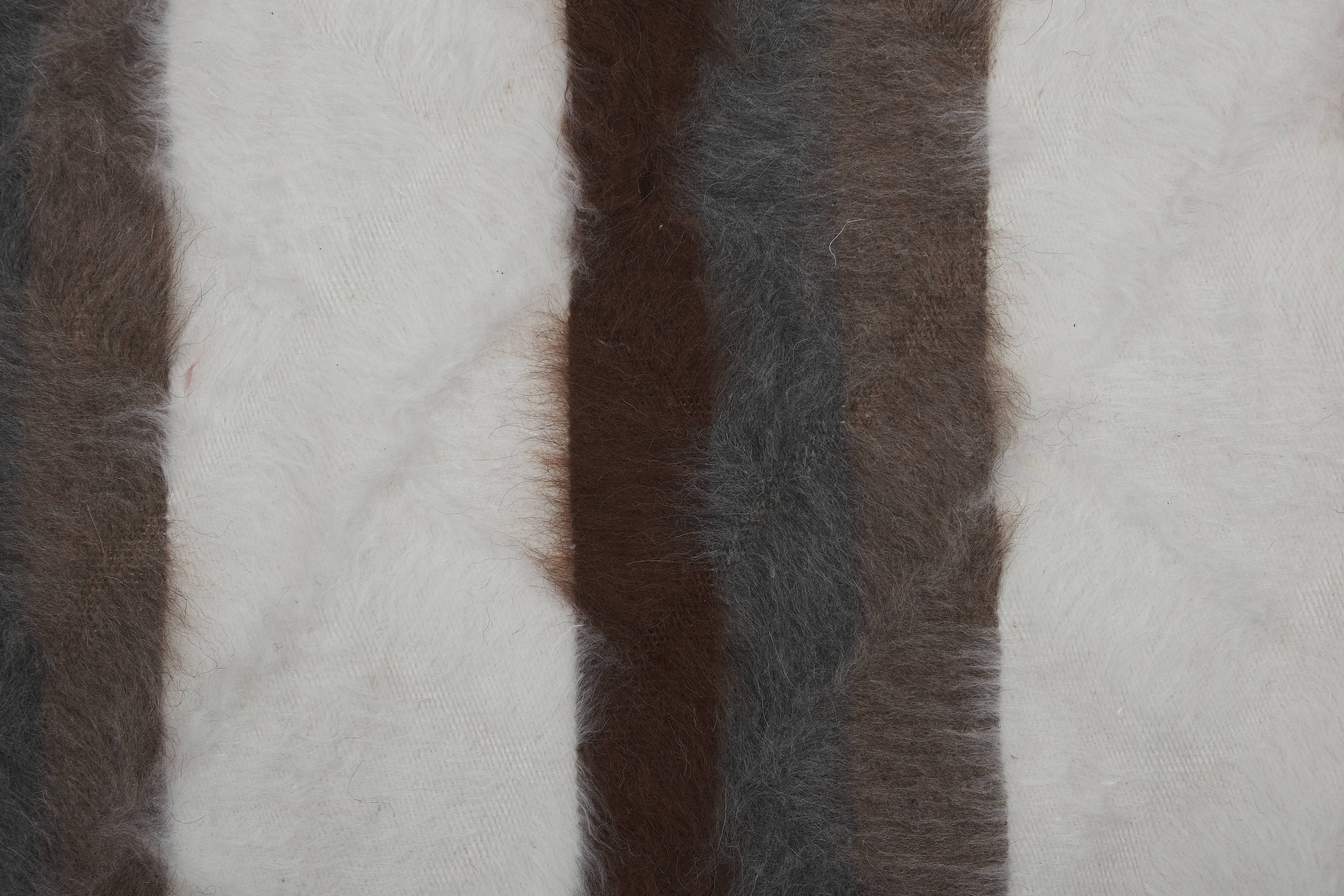 Handwoven Siirt Wool Blanket 5'3'' x 6'11''
