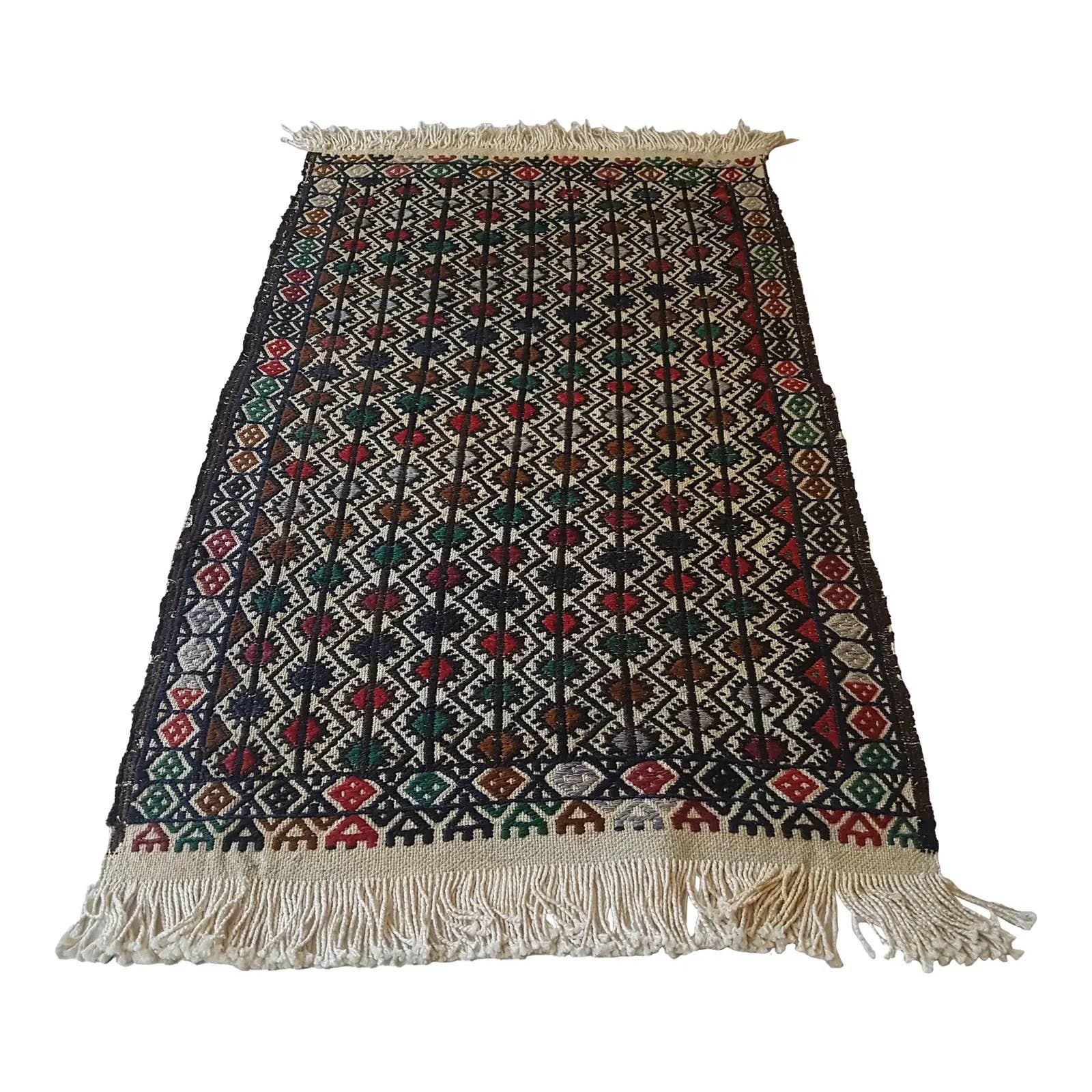 Vintage Kilim Yastik Rug 20'' x 32''