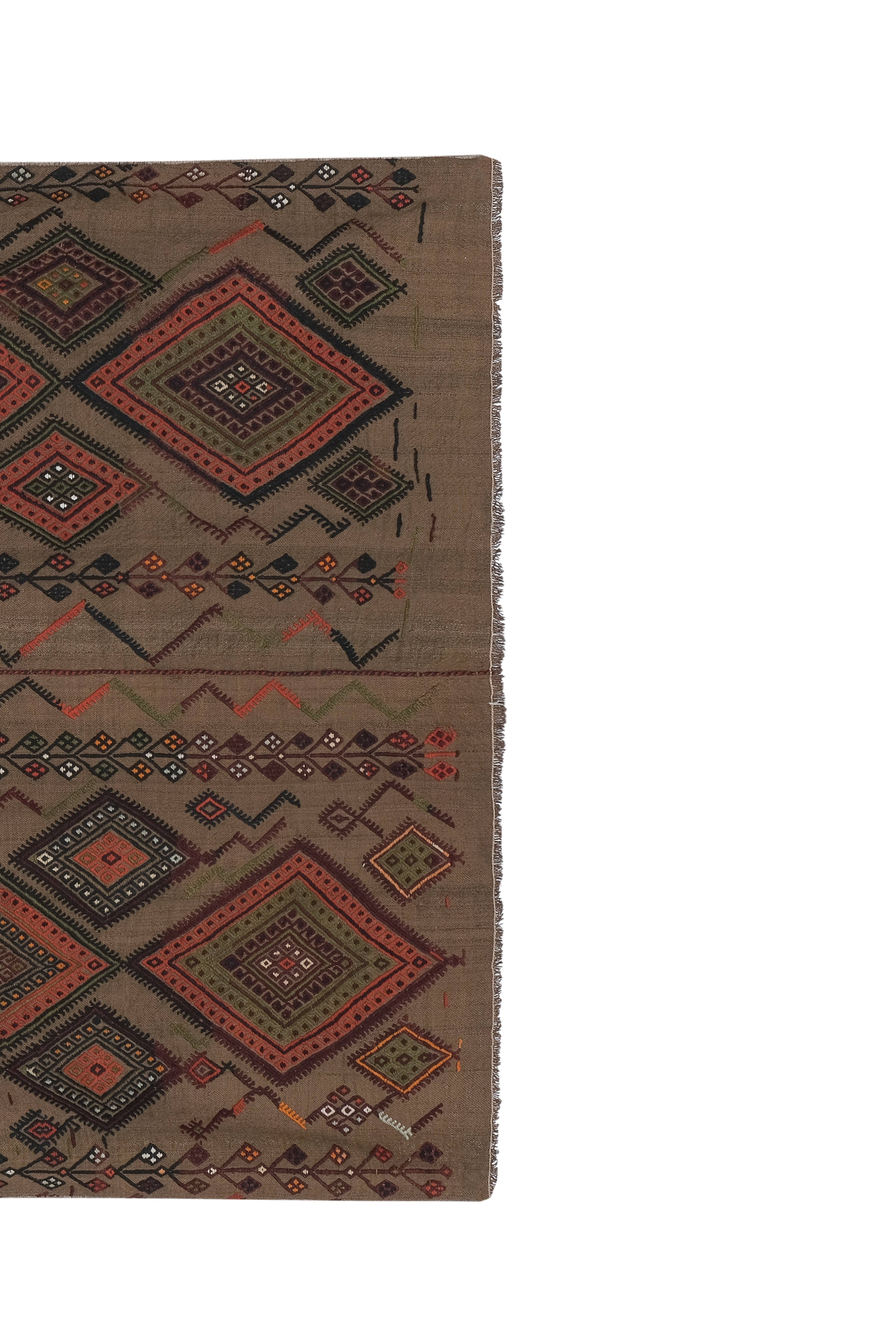 Vintage Turkish Kilim Rug 5'3'' x 6'1''