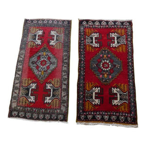 Vintage Turkish Yastik Rugs Set of 2 | 21'' x 41''