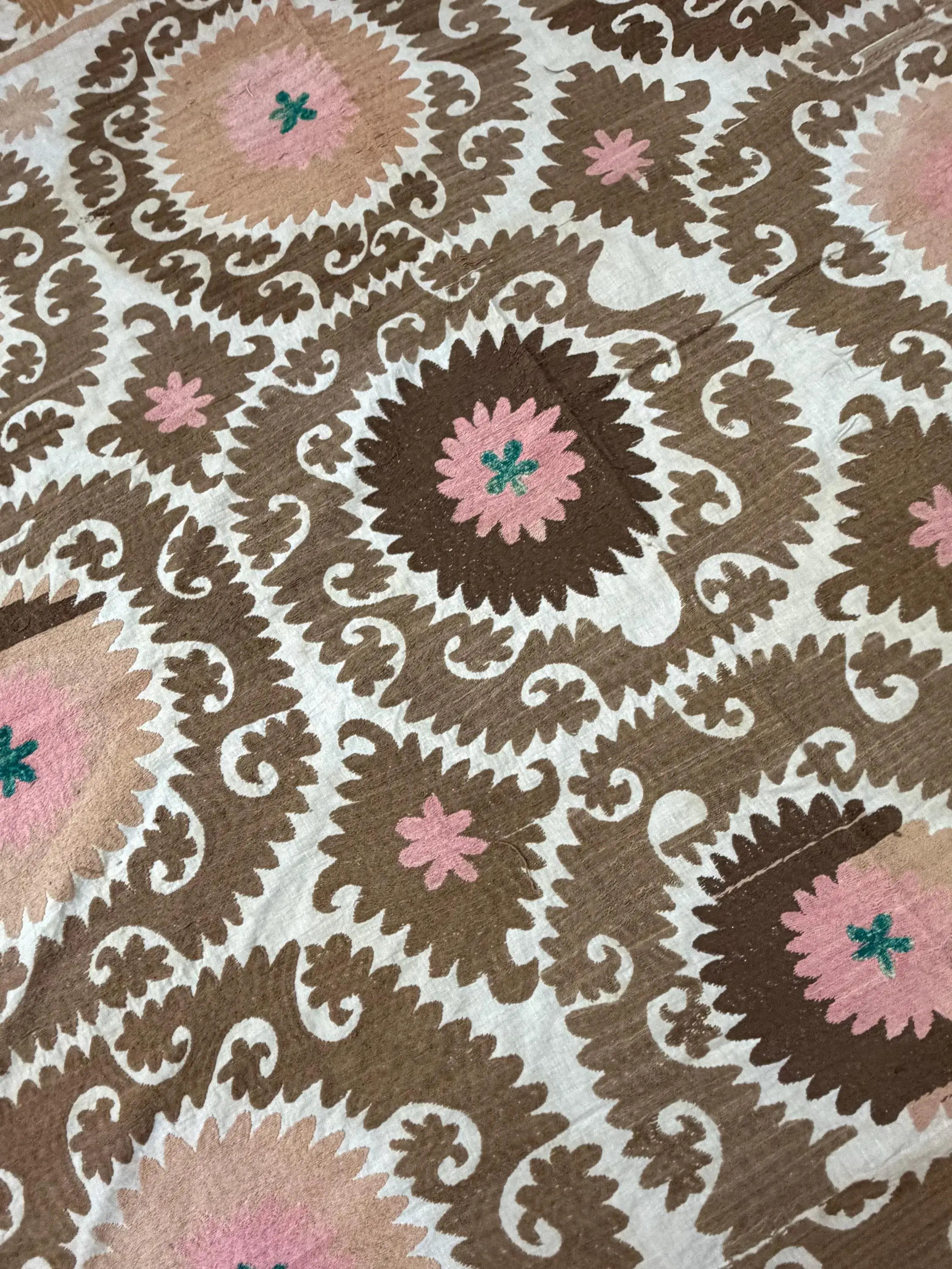 Hand-Embroidered Suzani Wall Hanging & Bedspread 7'3'' x 11'10''