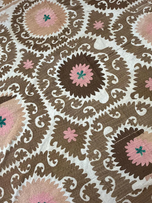 Hand-Embroidered Suzani Wall Hanging & Bedspread 7'3'' x 11'10''