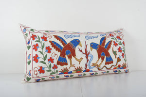 Bird Suzani Bedding Pillow Cover | 18'' x 38''