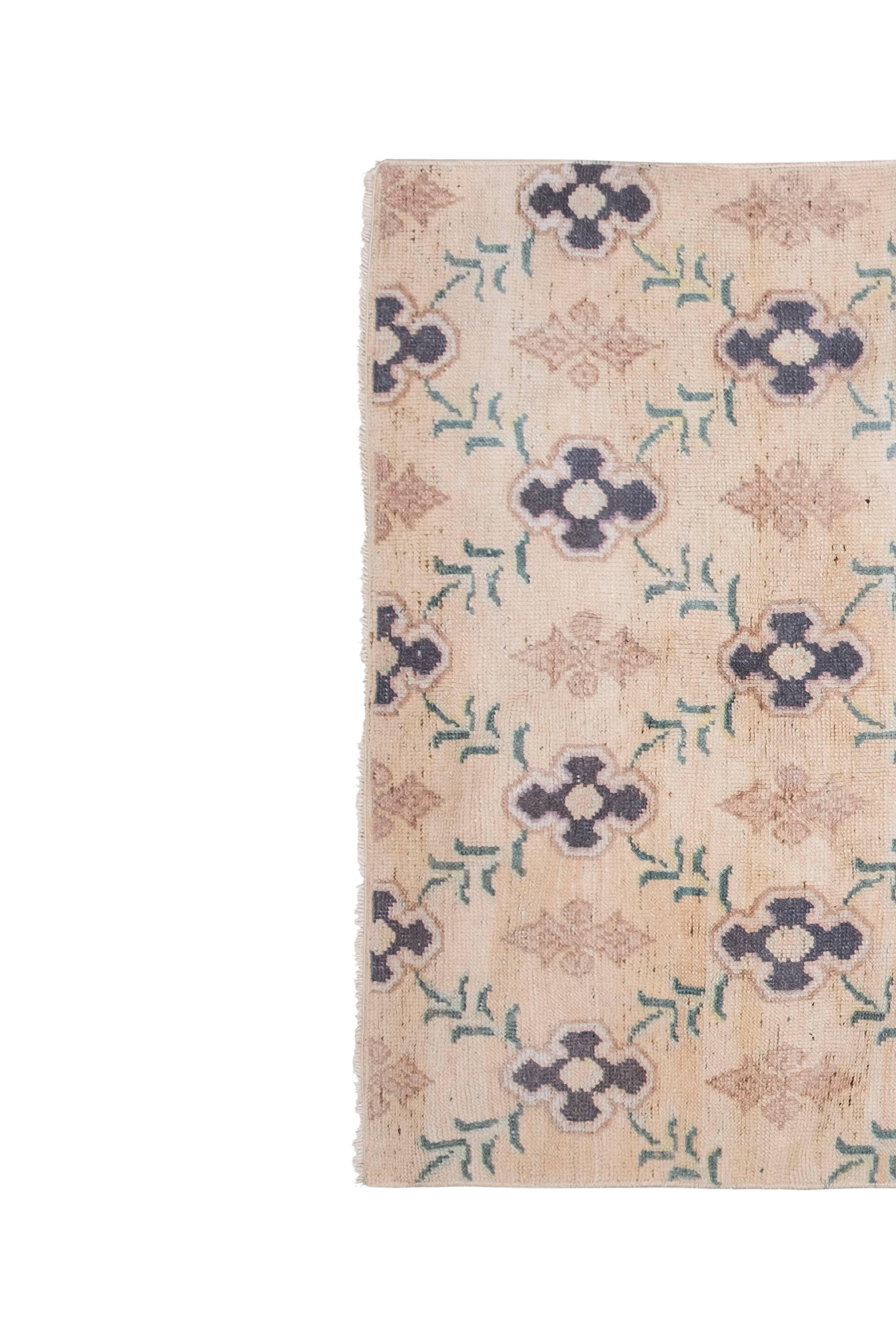 Vintage Turkish Karapinar Runner Rug 4'2'' x 9'2''