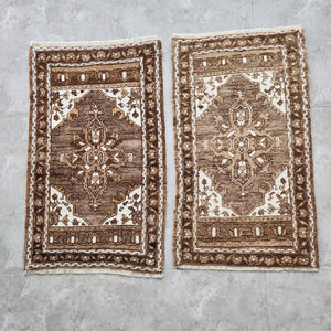 Vintage Turkish Yastik Rugs Set of 2 | 21'' x 34''