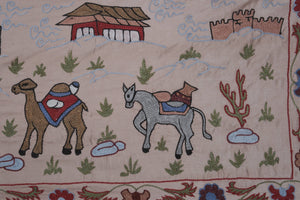 Silk Suzani Wall Hanging & Bedspread 1'8'' x 6'3''