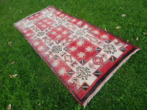 Vintage Turkish Anatolian Runner Rug 3'9'' x 8'2''