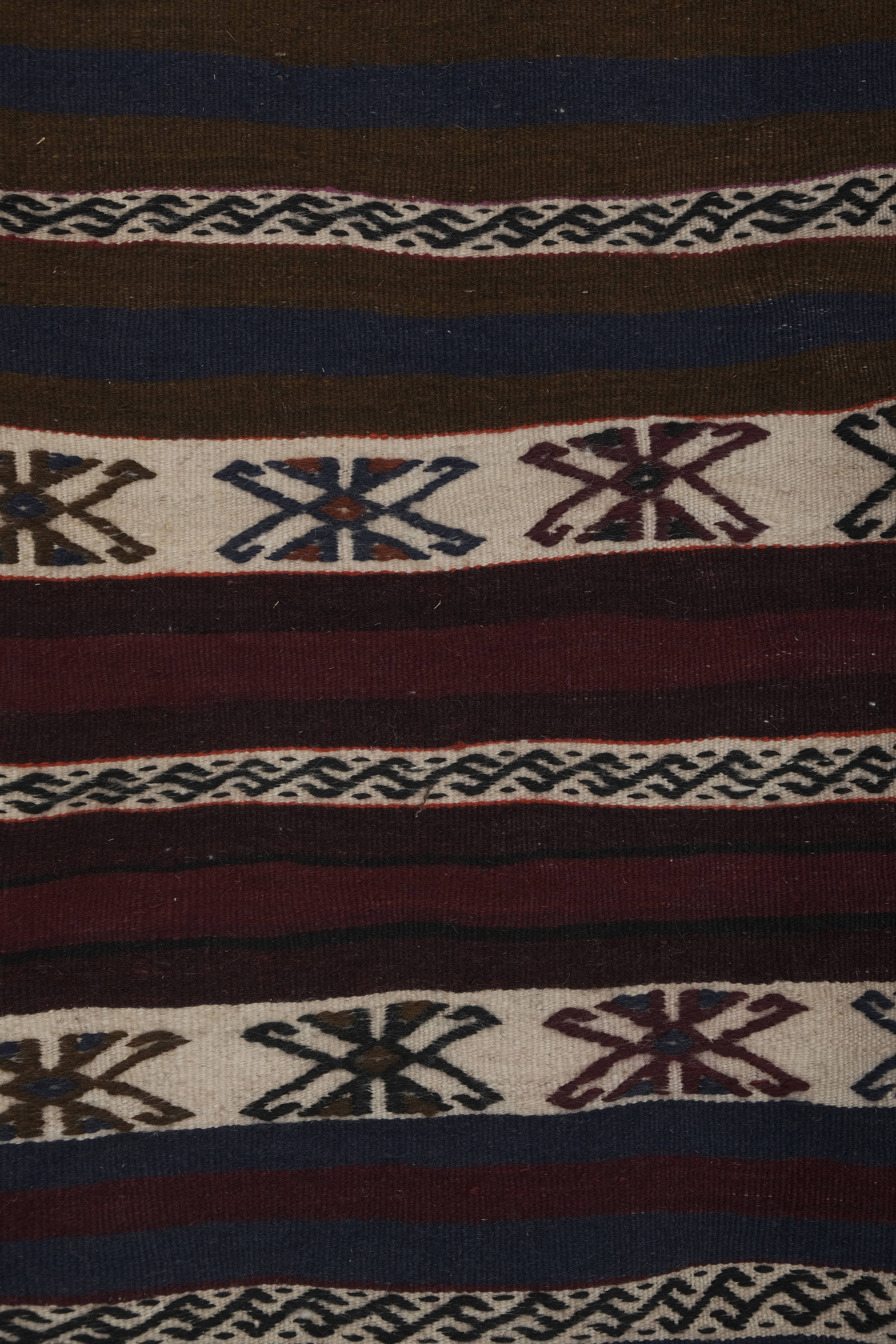 Vintage Turkish Kilim Runner 2'1'' x 17'10''