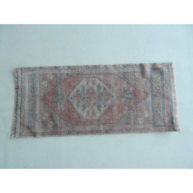 Vintage Turkish Rug 17'' x 39''