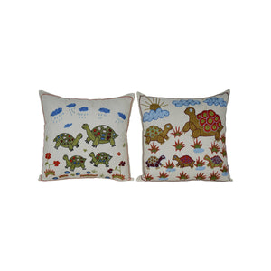 Turtle Suzani Pillow Cover | 18'' x 19''