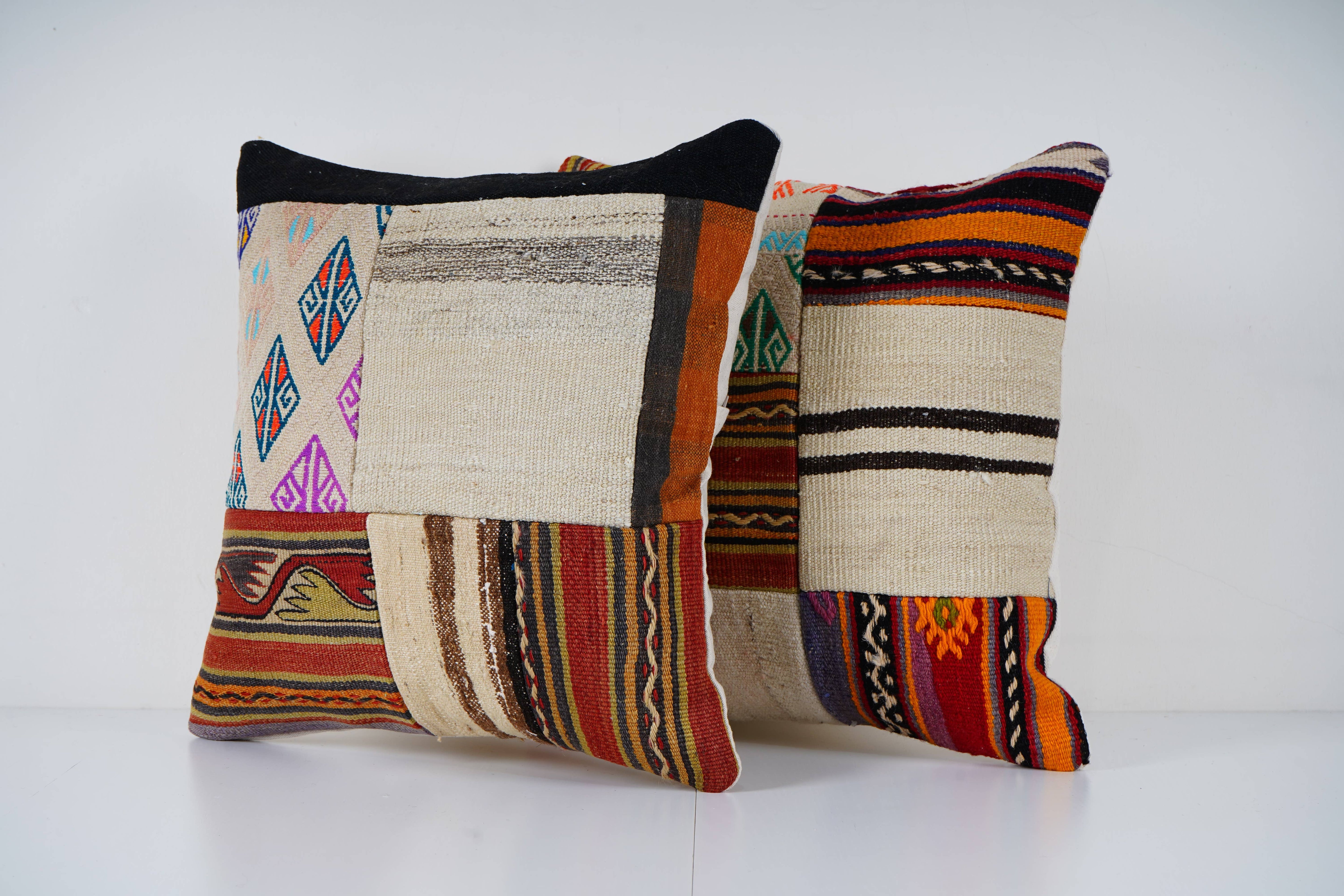 Kilim Patchwork Pillow Cover Set of 2 | 20'' x 20''