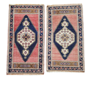 Vintage Oushak Yastik Rugs Set of 2 | 22'' x 41''