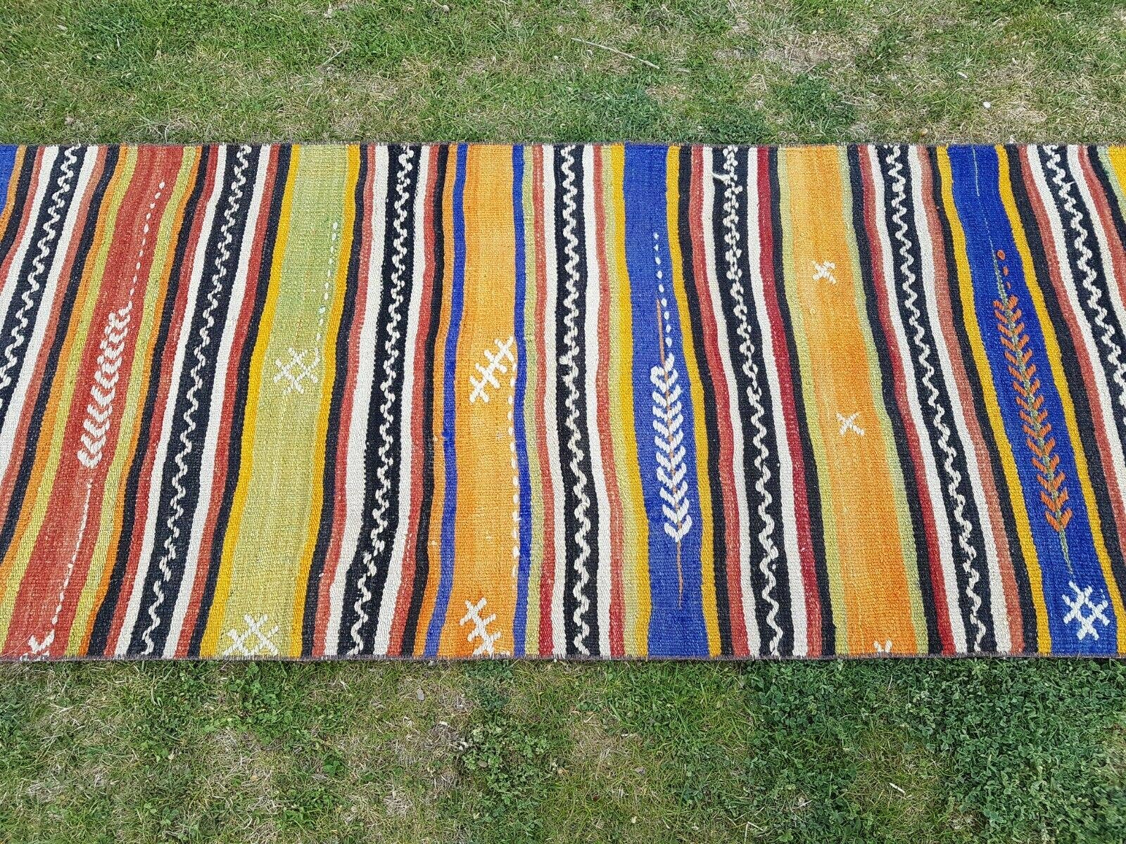 Vintage Turkish Kilim Runner 2'5'' x 21'4''
