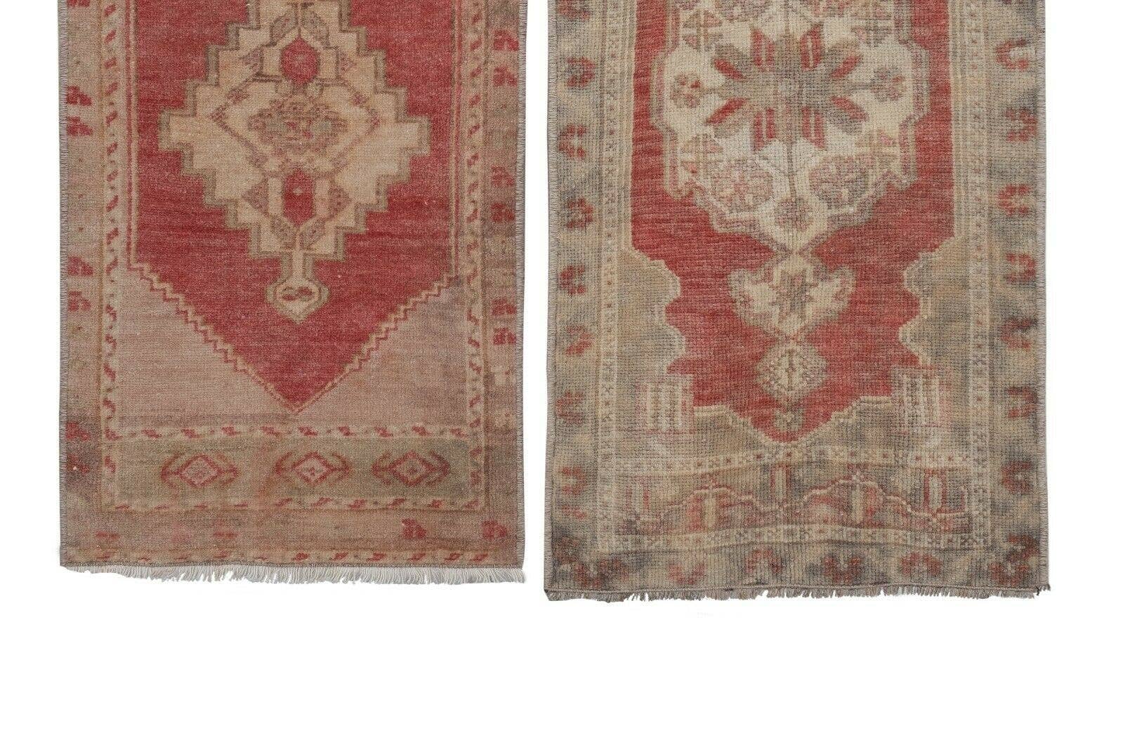 Vintage Turkish Yastik Rugs Set of 2 | 17'' x 35''