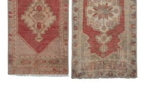 Vintage Turkish Yastik Rugs Set of 2 | 17'' x 35''