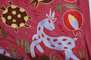 Silk Suzani Wall Hanging & Bedspread | 3'2'' x 6'4''