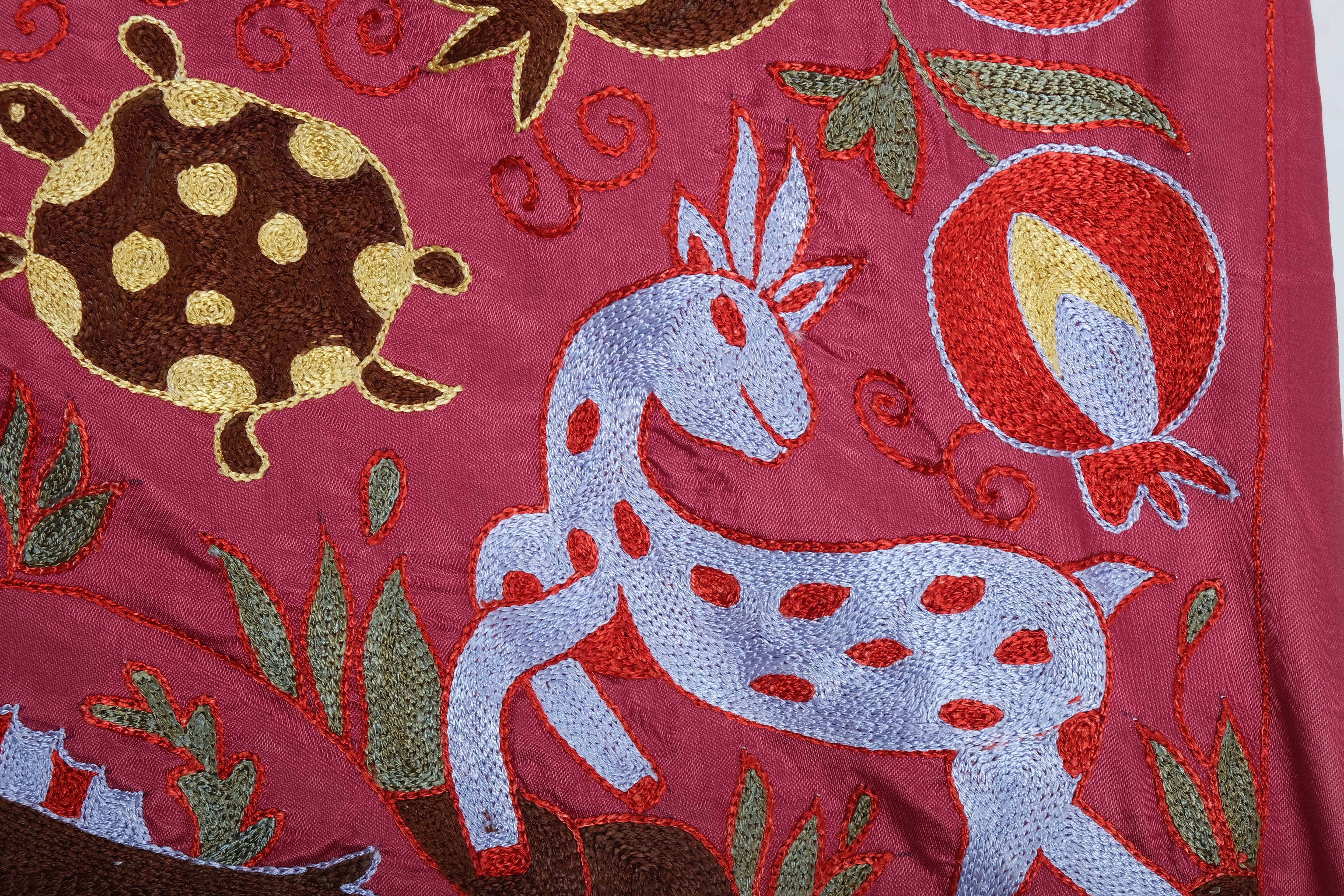 Silk Suzani Wall Hanging & Bedspread | 3'2'' x 6'4''