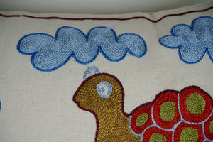 Turtle Suzani Pillow Cover | 18'' x 19''