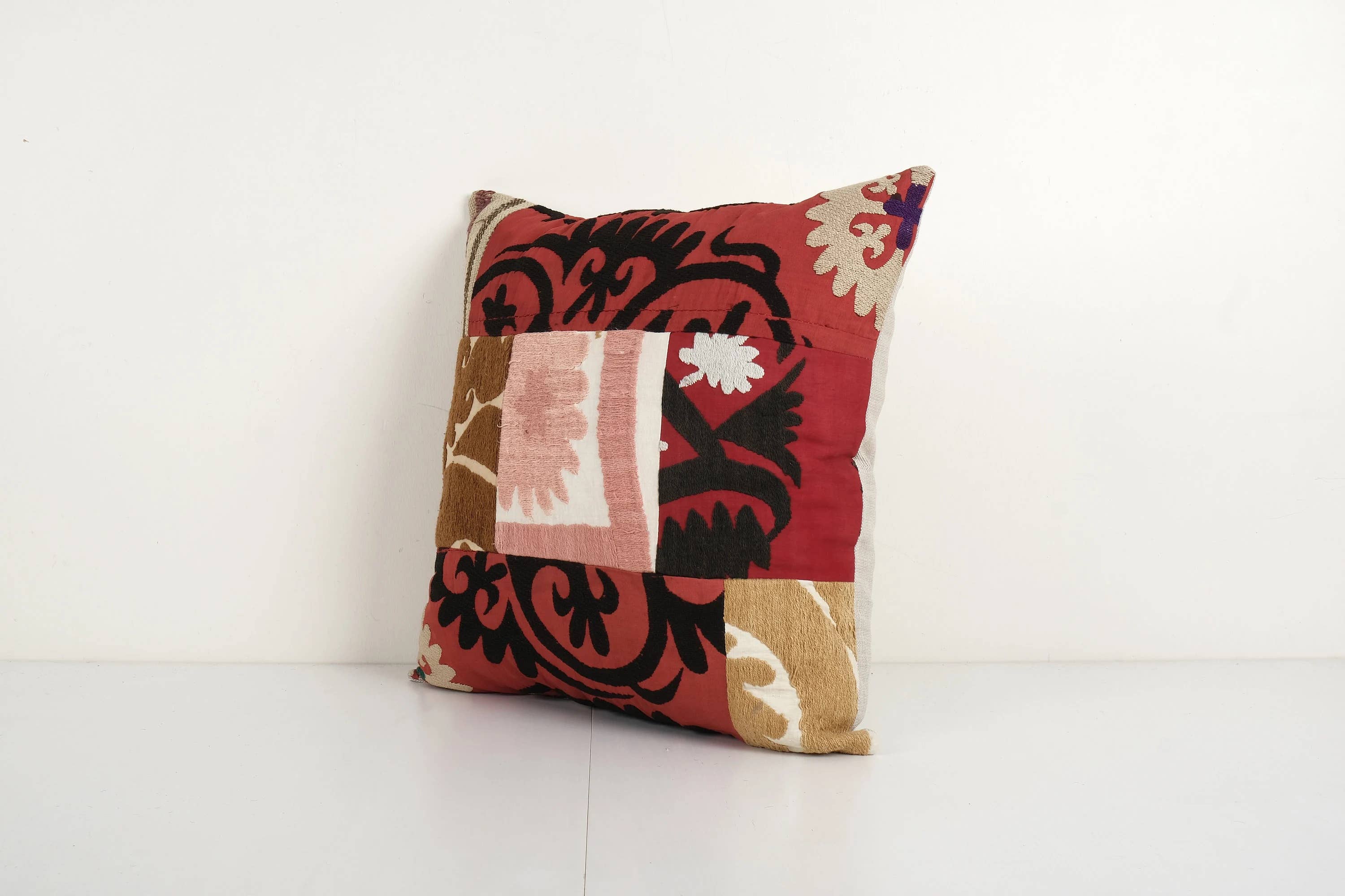 Suzani Patchwork Pillow Cover | 18'' x 18''