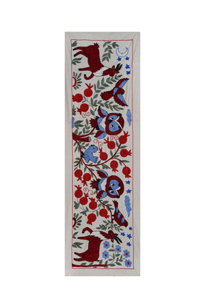 Owl Suzani Table Runner | 18'' x 55''