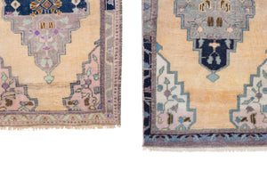 Vintage Turkish Yastik Rugs Set of 2 | 20'' x 39''