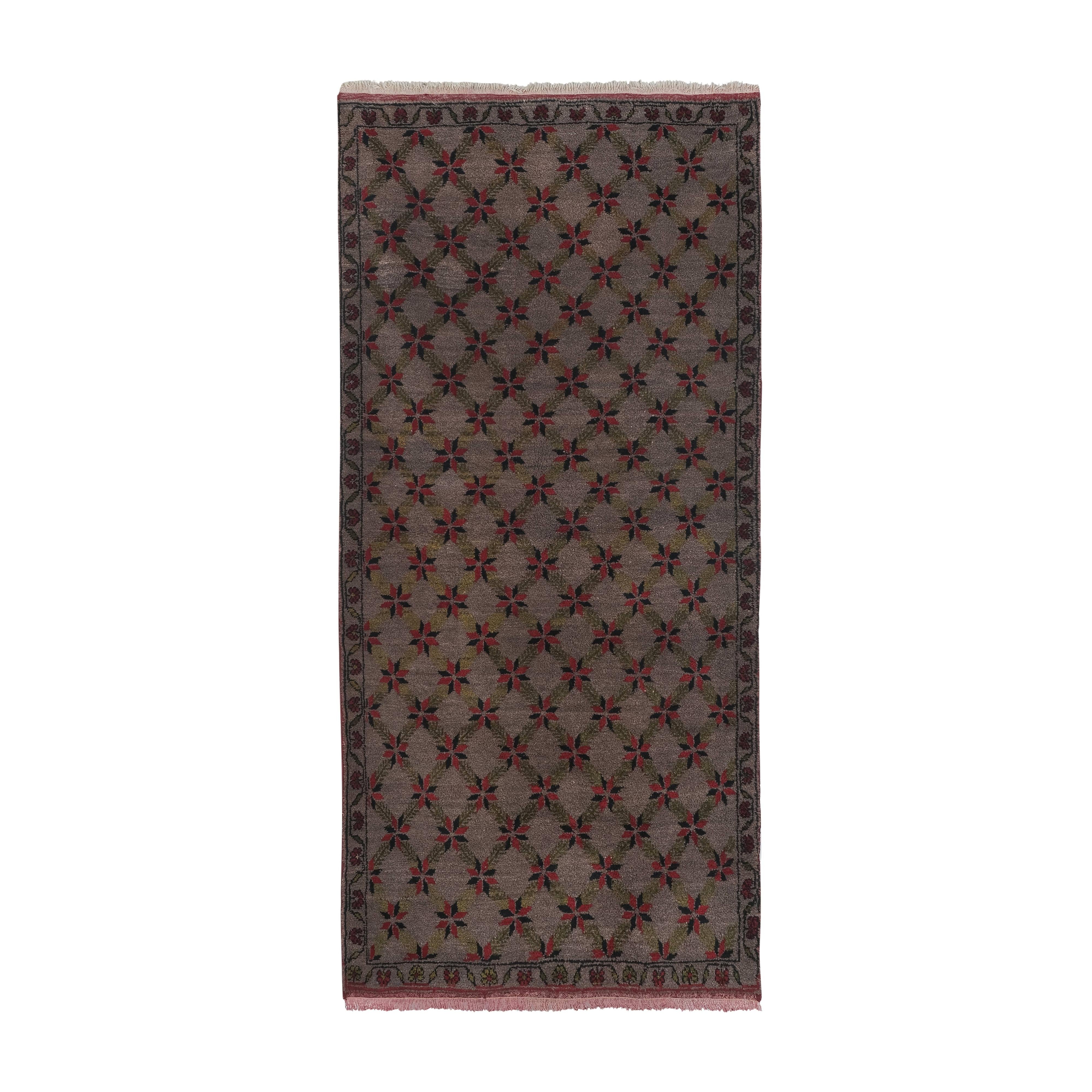 Vintage Turkish Shaggy Rug 3'9'' x 8'