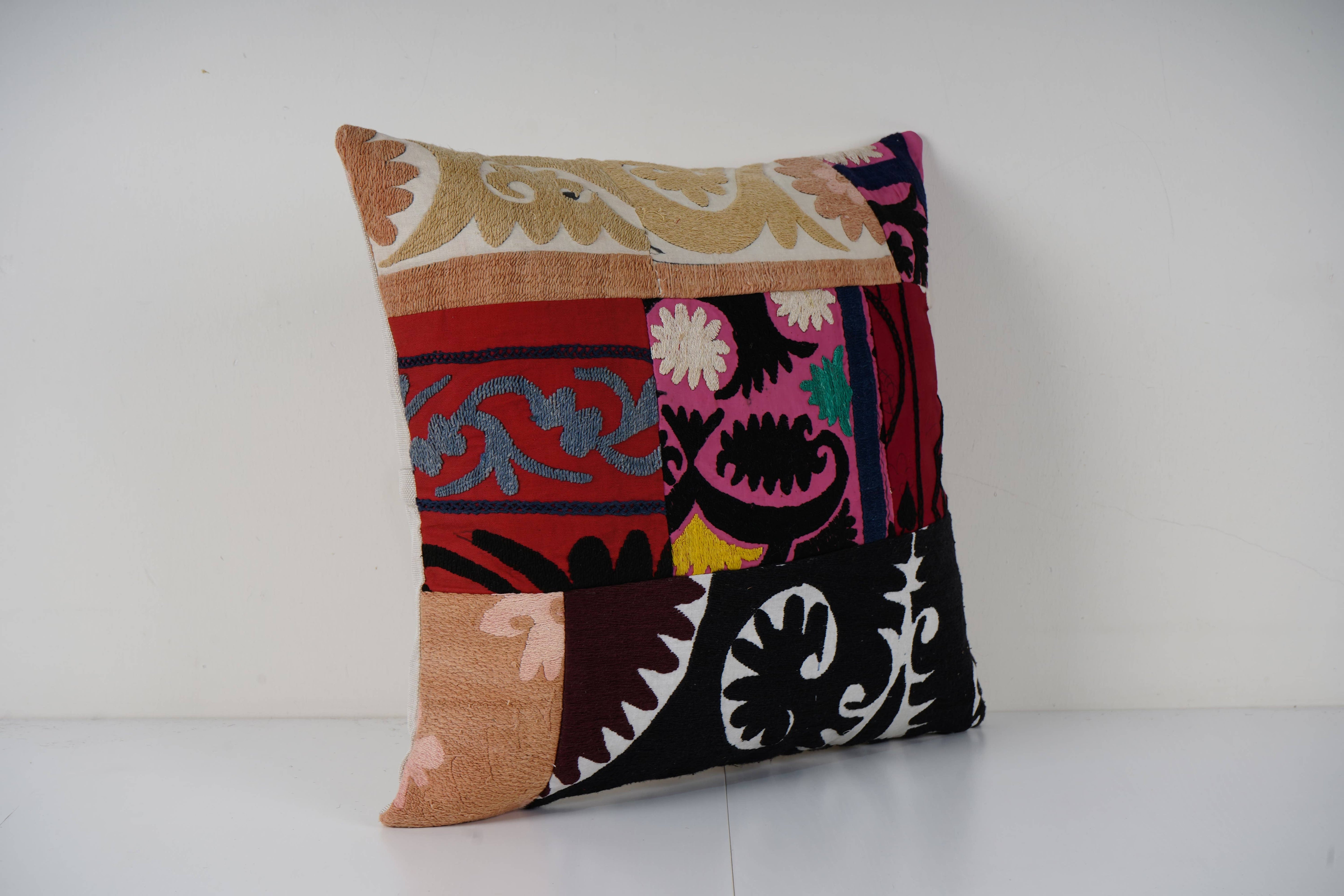 Suzani Patchwork Pillow Cover | 18'' x 19''