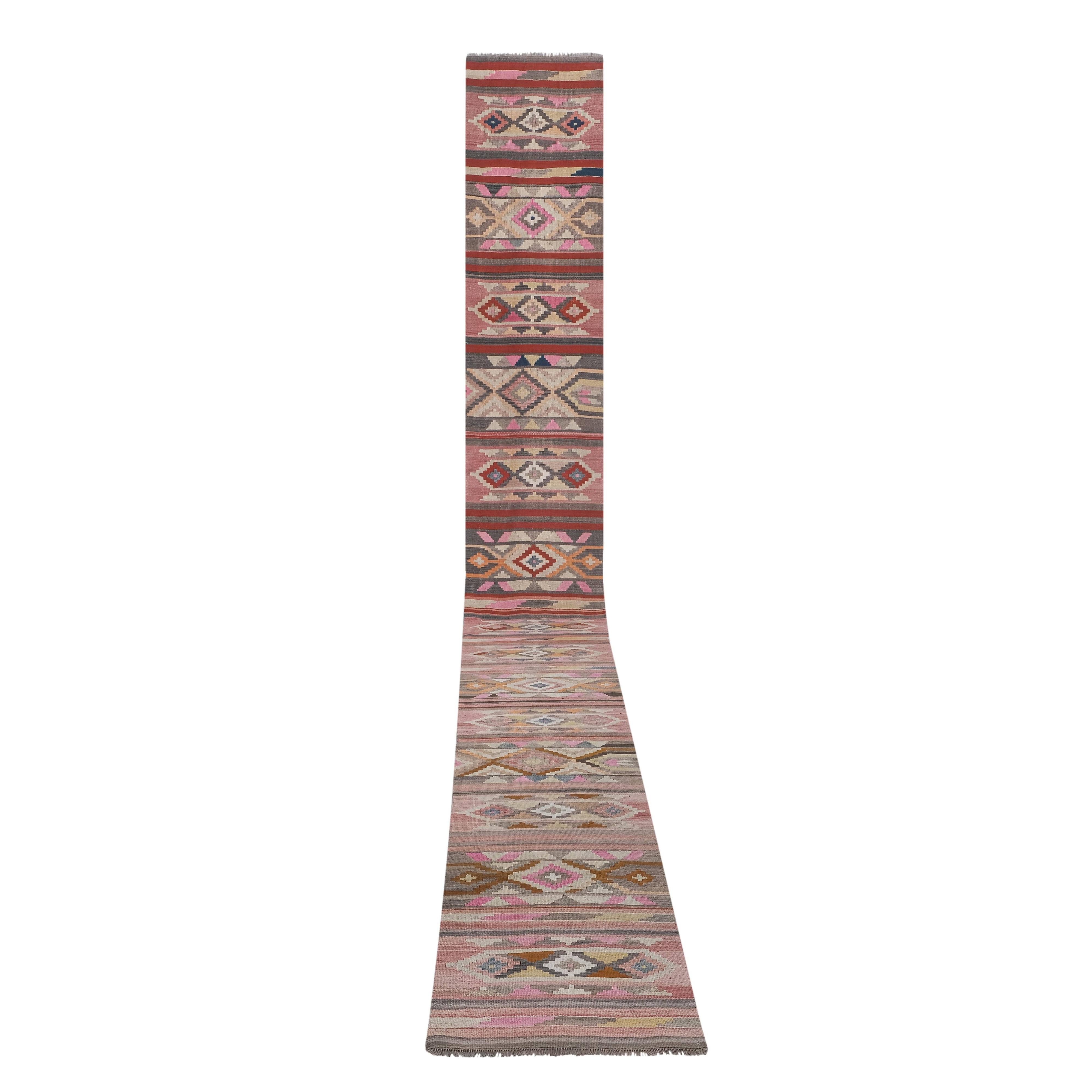 Vintage Turkish Anatolian Kilim Runner 2'7'' x 22'6''