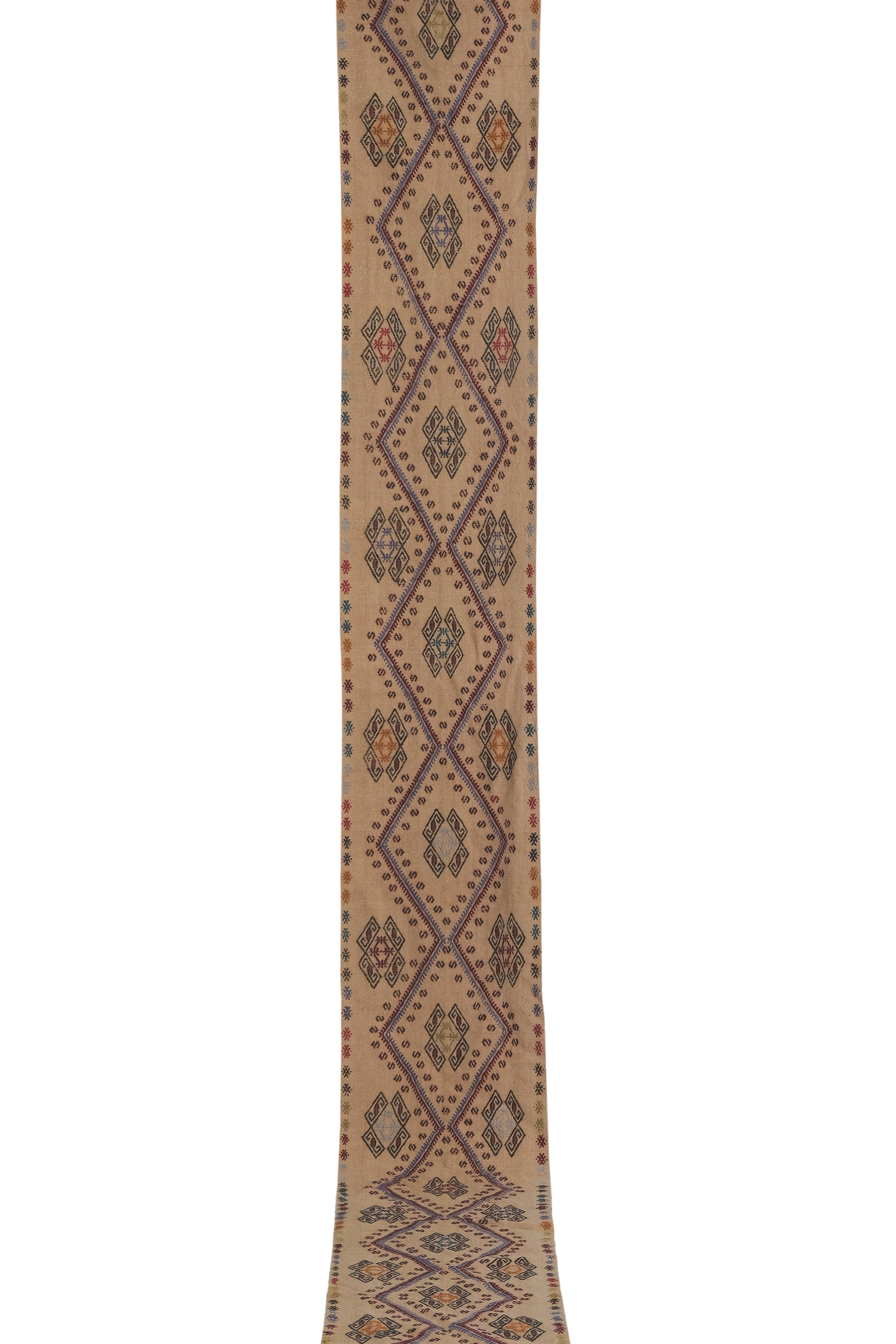 Vintage Turkish Kilim Runner 1'8'' x 14'11''