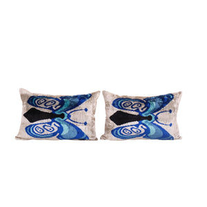 Butterfly Silk Ikat Velvet Pillow Cover | 16'' x 24''