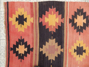 Vintage Turkish Kilim Runner 4'2'' x 9'4''