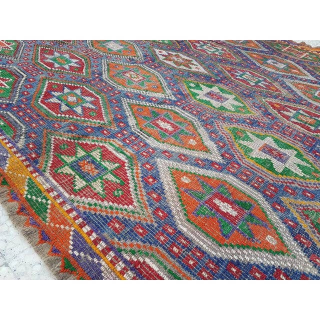 Vintage Turkish Kilim Rug 6'1'' x 7'5''