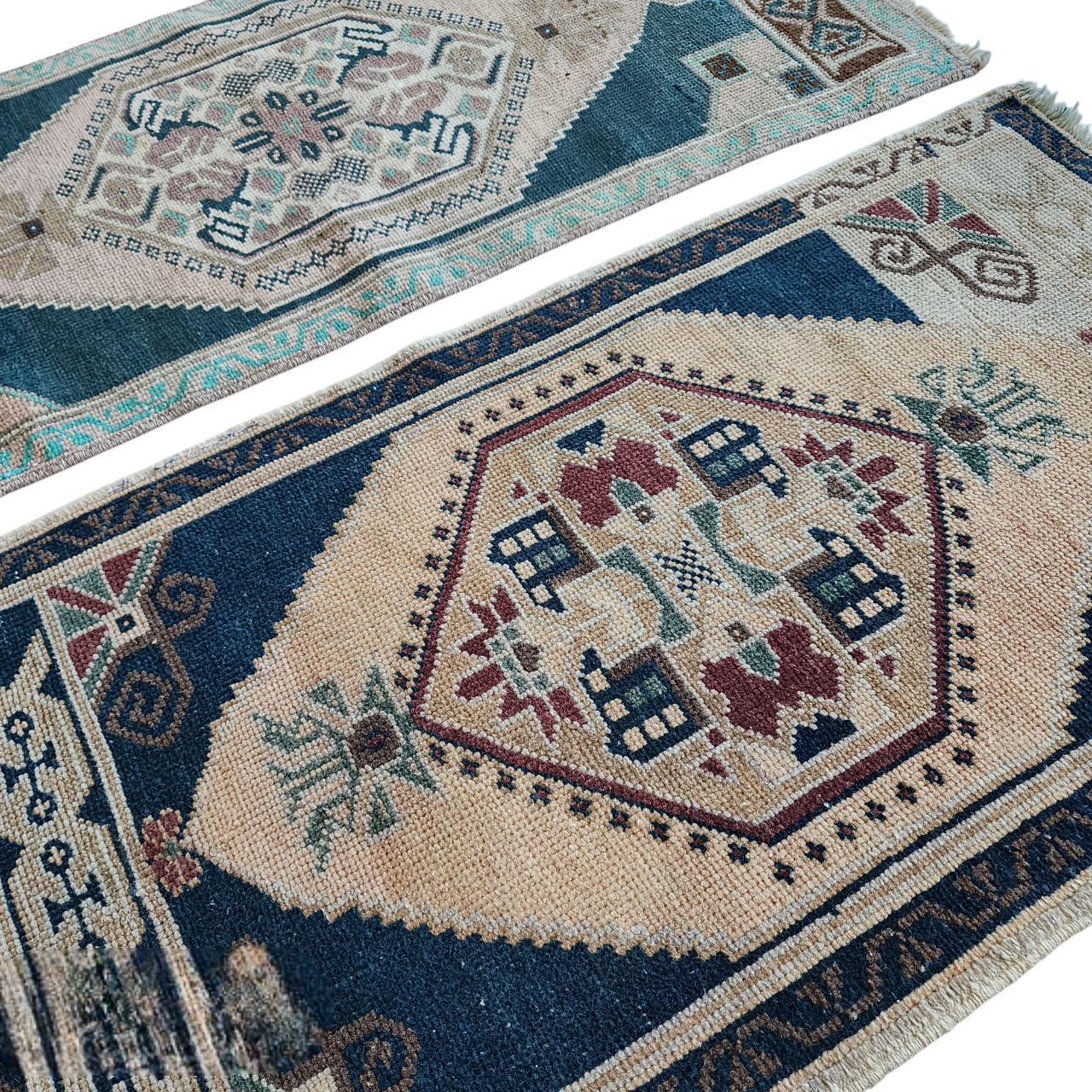 Vintage Turkish Yastik Rugs Set of 2 | 21'' x 37''